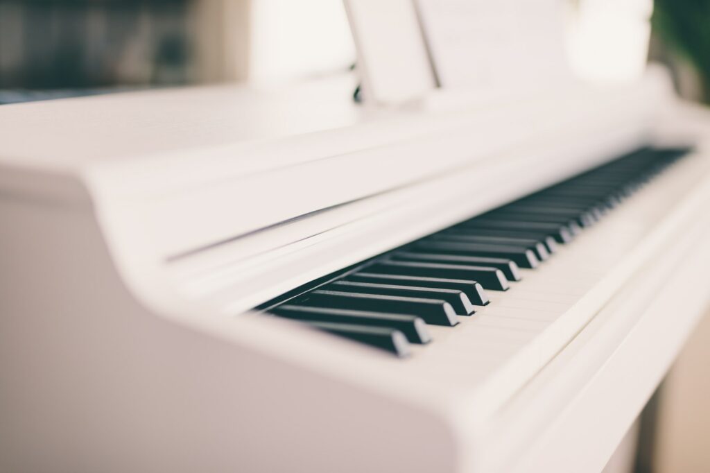 Classic white piano keyboard